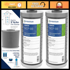 Big Blue Carbon Water Filter Cartridge 10″ x 4.5″, Whole House, 10 Micron, 2-Pac
