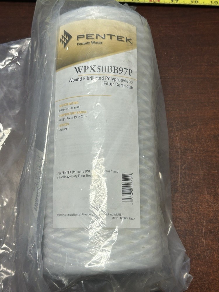 Pentek WPX50BB97P Wound Fibrillated Polypropylene Water Filter Cartridge Pentair