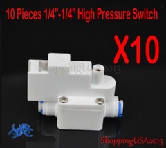 10 Pcs 1/4″ High Pressure Switch For Pump RO Water Filters Reverse Osmosis Parts