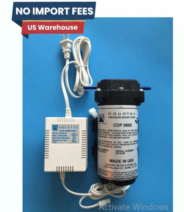 ONE (1) NEW AQUATEC 8841 SERIES RO BOOSTER PUMP WITH 3/8″ JG INSERTS PART NUMBE