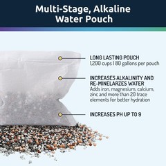 pH ON-The-GO Alkaline Water Filter Pouch, Portable Alkaline High pH Water Fil…