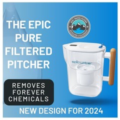 Pure Filter Pitchers for Drinking Water, 10 Cup 150 Gallon Filter, Tritan BPA…