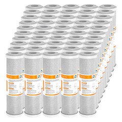 50 Pack 5 Micron Carbon Block Water Filter 10″x2.5″ Sediment Cartridges Replace
