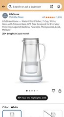 LifeStraw Home 7-Cup Glass & Silicone White Base – New in Box