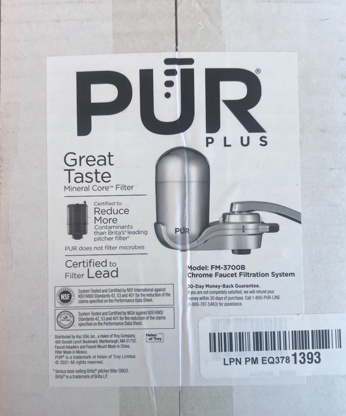 PUR PLUS FM-3700B Water Faucet Filtration System – Vertical Mount Chrome New E49