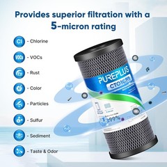 PUREPLUS Coconut Shell Water Filter Cartridge | Activated Carbon Block CTO | Uni