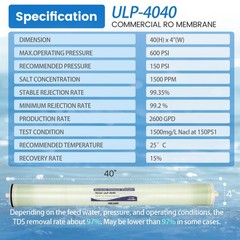 Industrial RO Membrane 4×40 Ultra Low Pressure Reverse Osmosis Element ULP-4040