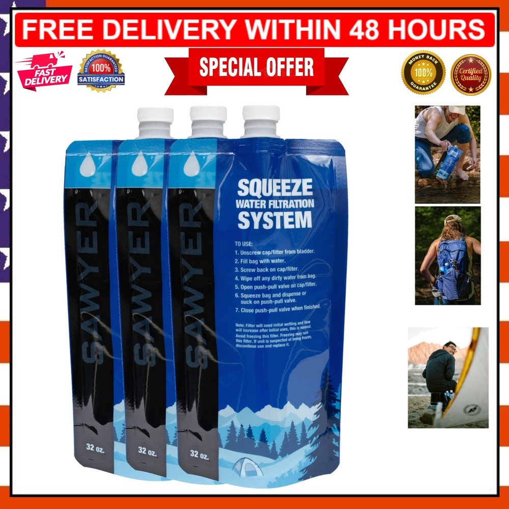 Versatile 32oz Replacement Pouches for Sawyer MINI & Squeeze Filters – Set of 3