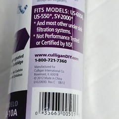 Culligan D-10A 5 Micron Standard 10 Inch Undersink Carbon Water Filter (2 Pack)
