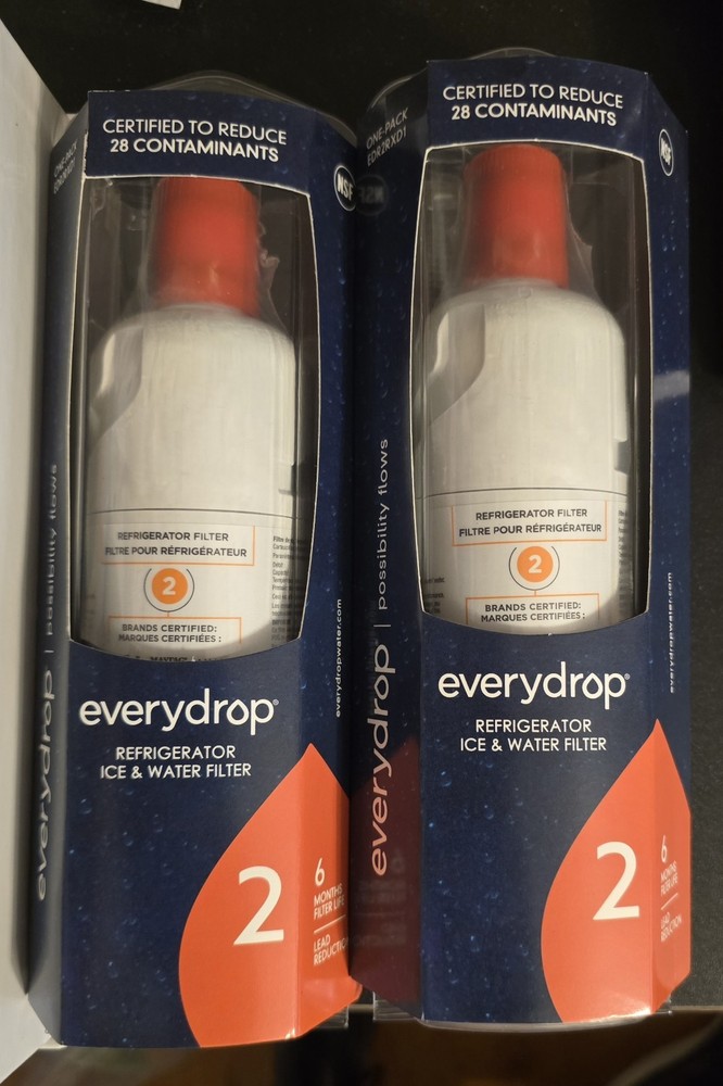 2 Whirlpool EveryDrop Refrigerator Ice and Water Filter 2, White, W10735425