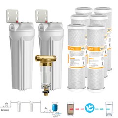 10 Inch Whole House Water Filter Housing Filtration System CTO Carbon Cartridge