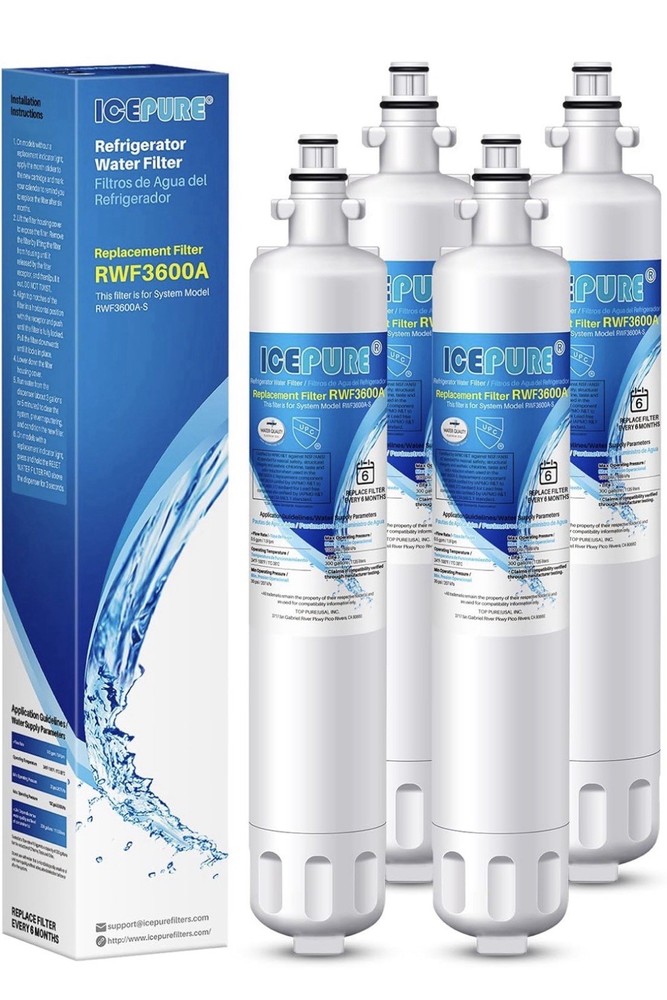 Replacement for GE RPWF WF277 RWF3600A Refrigerator Water Filter Icepure 4PACK