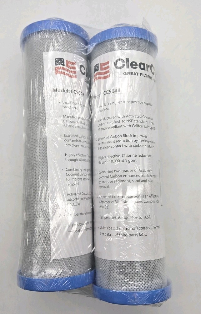 ClearChoice Water Filter #CCS048 For Built-In RV Filtration Systems Sealed 2Pack