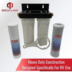 Beech Lane RV Dual External Water Filter System with Brass Fittings & 2 Filters