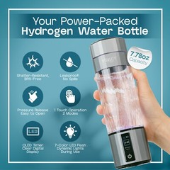 2 Pack Portable Hydrogen Water Bottle Generator 6K+ PPB SPE/PEM USB Rechargeable
