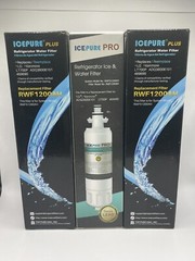 3 Lot ICEPURE PRO Refrigerator Water Filters RWF1200AH Filter Brand In Pictures