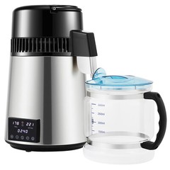 VEVOR 4L Water Distiller 1.5L/H Water Filter w/ Timing Dual-Temp Display 1750W