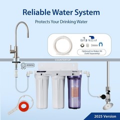 iSpring US31, 3 Stage Filtration for Drinking Water Brushed Nickel Faucet