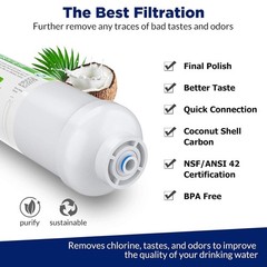 10″x2″ T33 Post Carbon Filter Inline Water Filter Replacement 1/4″ Quick Connect