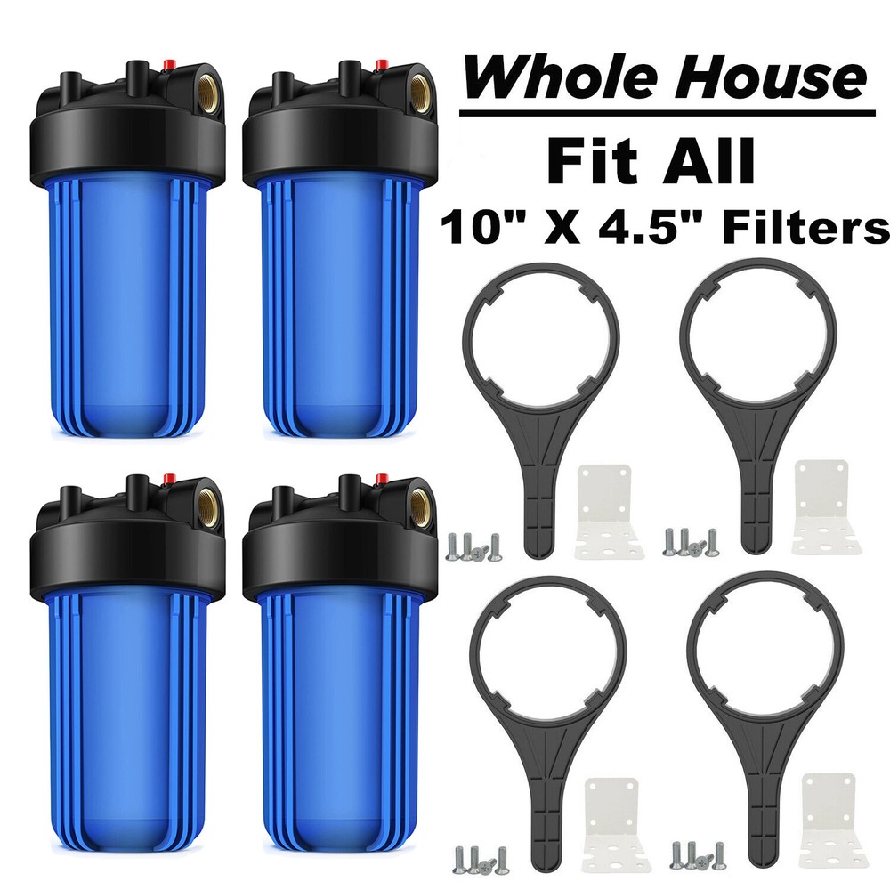 SimPure 10 Inch Big Blue Whole House Water Filter Housing for RO Well City Water