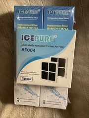 ICEPURE 2pk Replacement Water Filters-RWF1200A And Carbon Air Filters-AF004 NEW