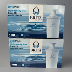 2- (4 Pks) Brita Plus Replacement Water Filters High-Density Pitchers New Sealed