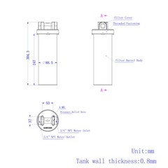 Stainless Water Filter Housing 10″ L cartridges 3/4in NPT Kit Shell for Rust