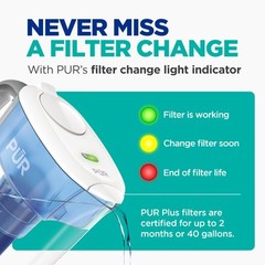 PUR Plus 7-Cup Water Pitcher, 1 Lead-Reducing Filter, Cleaner, Great-tasting