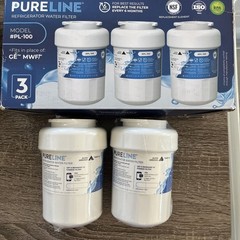 2 Pureline PL-100-S Refrigerator Water Filter Open Box; Factory Sealed Filters