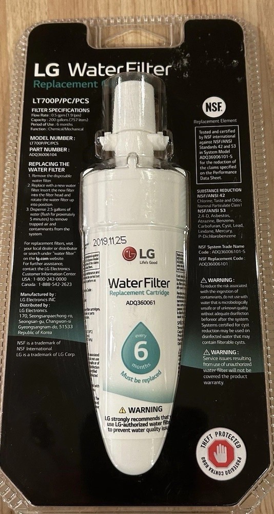 LG LT700P/PC/PCS Genuine Water Filter Replacement Cartridge New Sealed