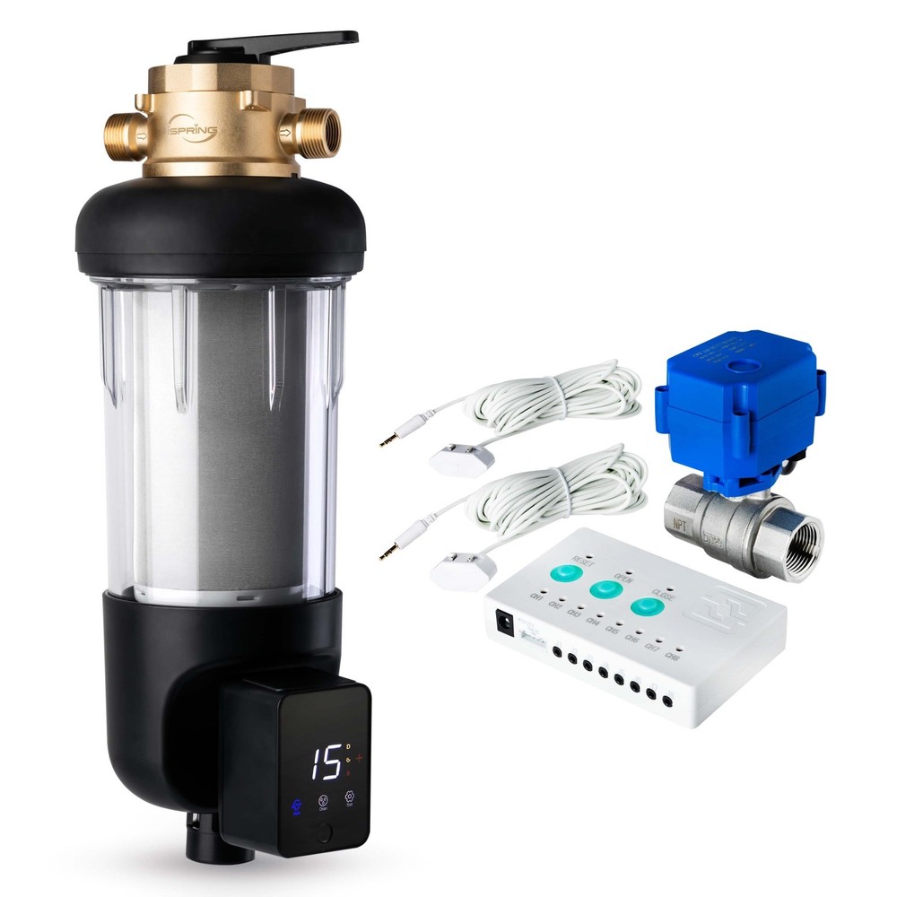 iSpring WSP50ARJBPLS43 Auto Flushing Spin-Down Sediment Water Filter with Bypass