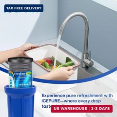 ICEPURE 10″X4.5″,1 Microns Whole House Sediment Activated Carbon Water Filter Co