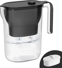 7 Cup Water Filter Pitcher 200 Gallon NSF Certified Black