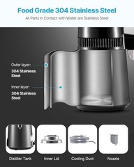 Water Distiller, 4L /1.1 Gallon Pure Water Distilled for Home Table Counterto…