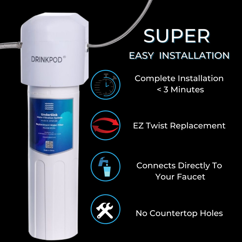 Under Sink Water Filter System, NSF/ANSI 42 Certified,20K Gallons – Drinkpod