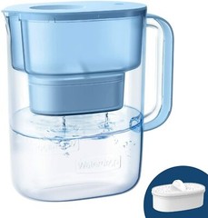 200-Gallon Long-Life Lucid 10-Cup Water Filter Pitcher, 5X Times Lifetime, Blue