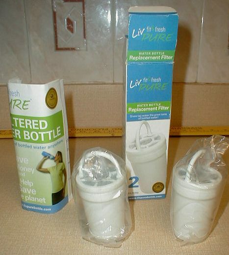 NEW TEK Liv Pure Fit & Fresh Water Bottle Replacement Filter 2 pack