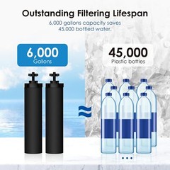 2Pack Black Water Filters Replacement Purification Elements Fit for Berkey BB9-2