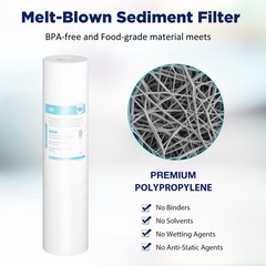 20″x4.5″ 5 Micron Sediment Carbon Block Whole House Water Filter Replacement Set