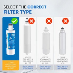 Pure Plus RWF4700AC Replacement Water Filter Fits LG LT1000P Kenmore 9980