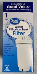 Great Value Water Tank Filter 6 Month Life Reduce Chlorine Taste & Odor BPA Free