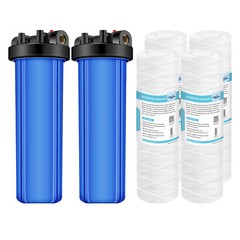 2Pack 20 Inch Whole House Water Filter Housing System &4PCS PP String Filtration