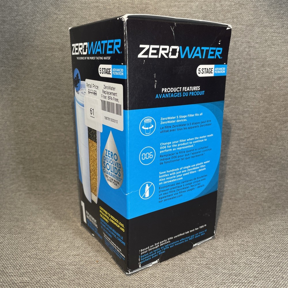 Culligan ZeroWater 1 Replacement Water Filter-5-Stage Advanced Filtration – NEW