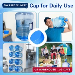 Gofriipai Upgraded 3 and 5 Gallon Water Jug Cap, Silicone Reusable Replacement C