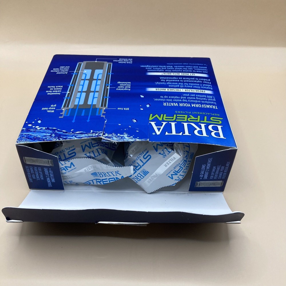 2 Brita Stream Filters As You Pour Pitcher Replacement, New Sealed Open Box