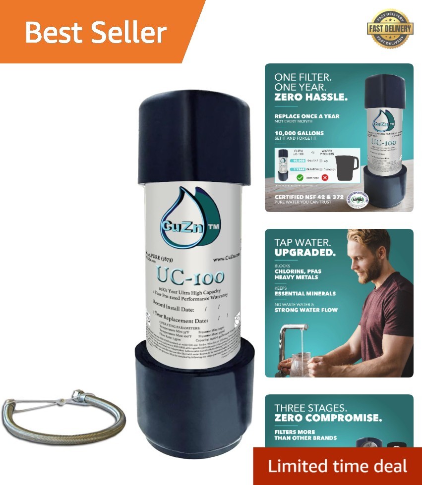 Under Sink Water Filter – 10K Gallon Life, Reduces Lead & Chlorine, NSF Certi…