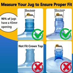 3 and 5 Gallon Water Jug Cap Reusable，Food Grade Silicone Replacement Blue