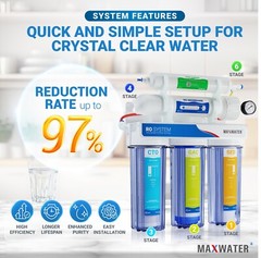 5 Stage Drinking Reverse Osmosis System PLUS Extra 7 Max Water Filters 100 GPD