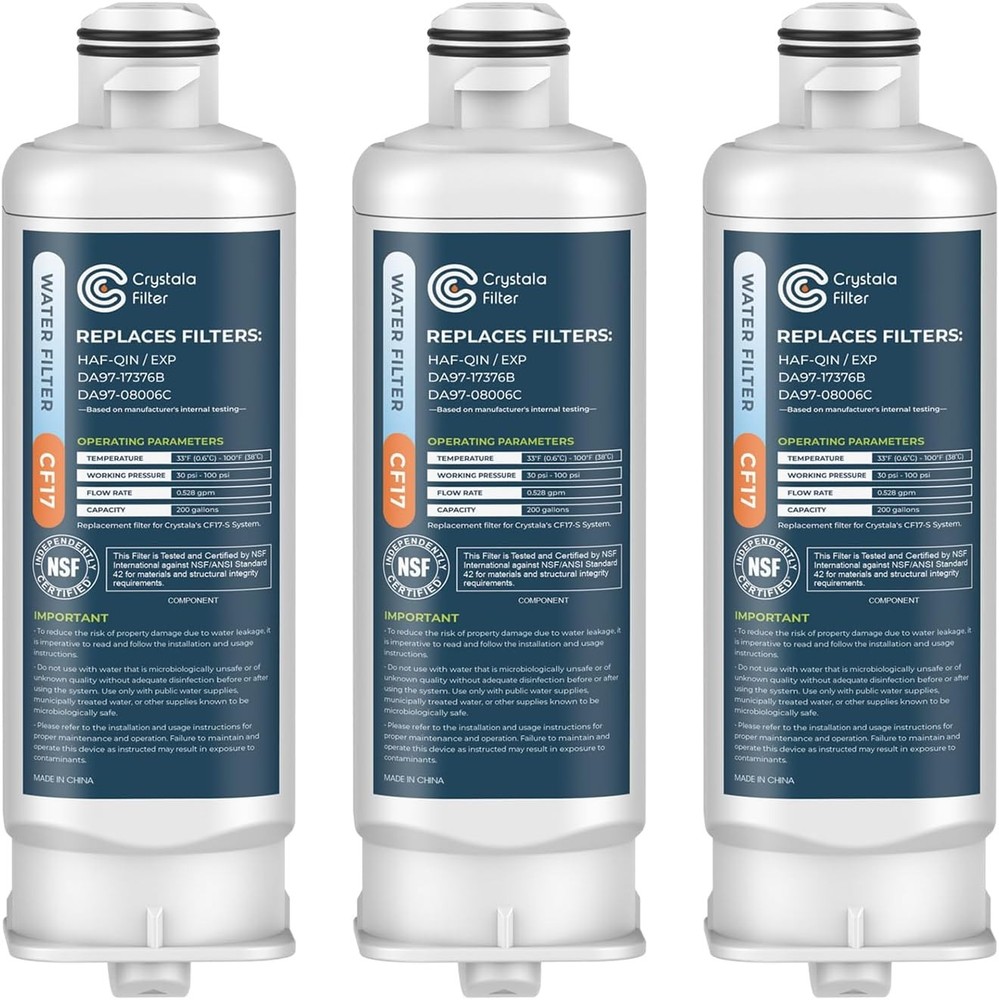 Crystala Filters Replacement for DA97-17376B Water Filter, NSF 42 Compatible wit