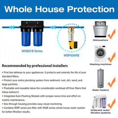 2-Stage Whole House Water Filtration System, 50000 Gal. Capacity with 3/4 In. Pu